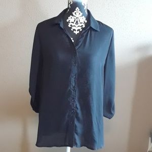 Rue21 black button up blouse